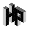 HP Logo with isometric perspective black and grey